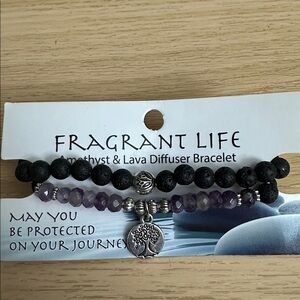Fragrant Life. Amethyst & Lava Diffuser Bracelet